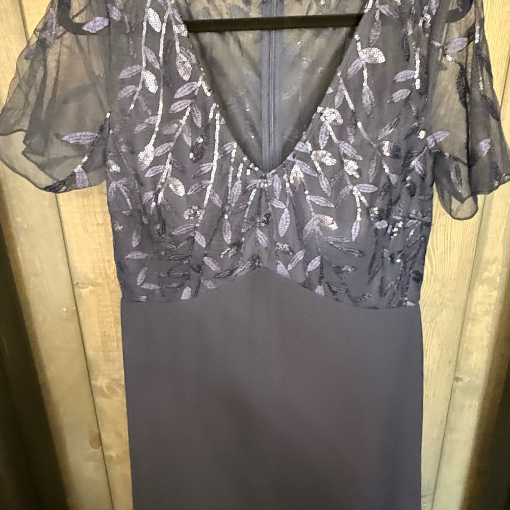 Ever Pretty Purple Embroidered Short Sleeve Dress